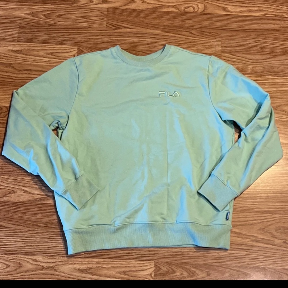Womens teal FILA pullover (has pockets) - size small